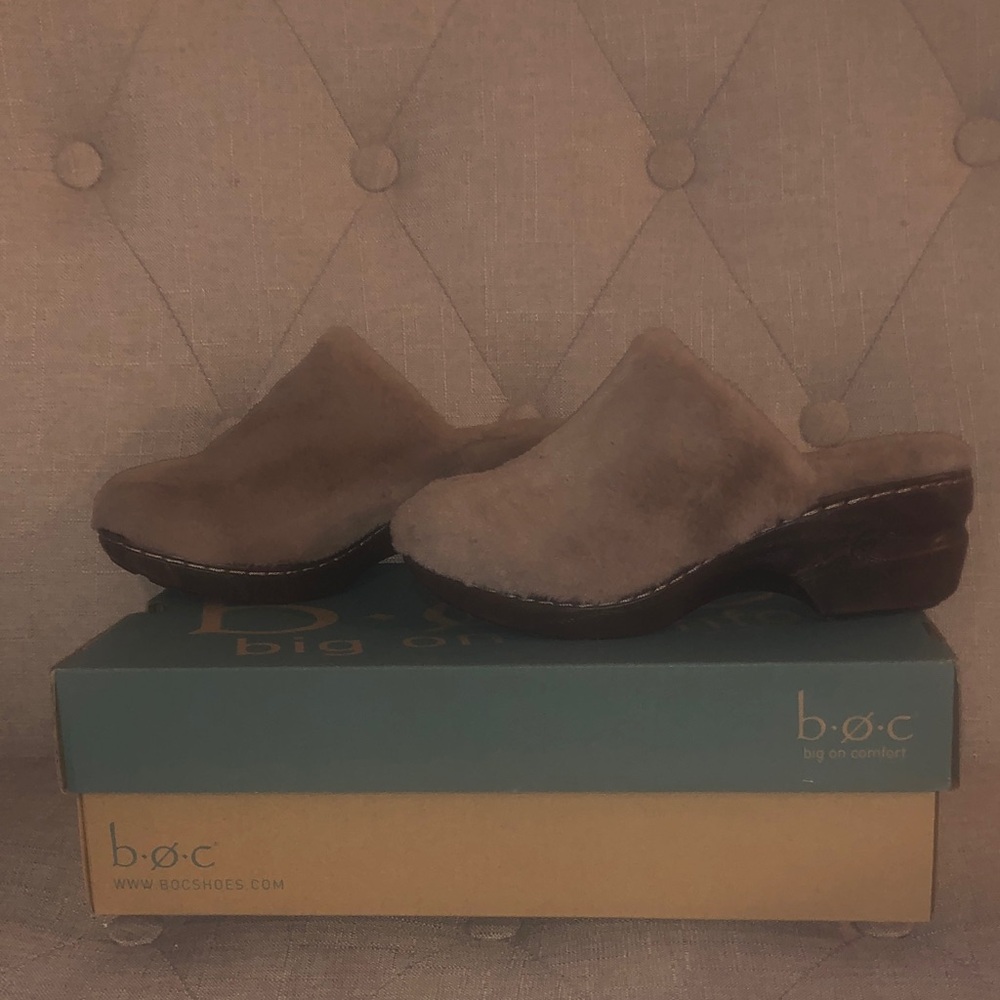 NEW b.o.c. Warm Brown Faux Fur Slip-Ons